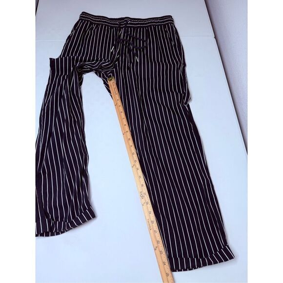 FOREVER 21 Men Navy Blue White Striped Pants Size M Drawstring - Picture 6 of 12